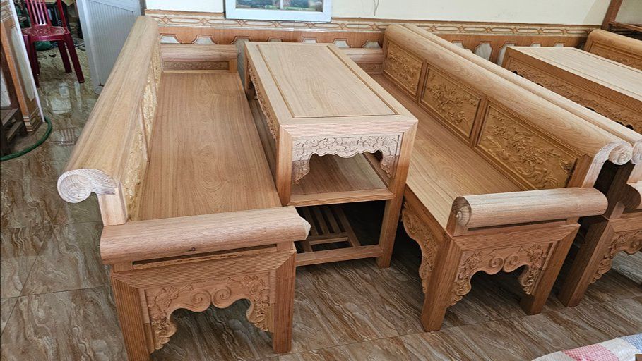 Trường Kỷ Gỗ Gụ Lào 2m19 - Đồ Gỗ Trọng Hiếu