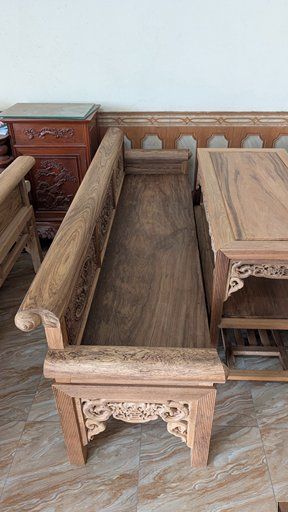 Trường Kỷ Gỗ Gụ Lào 2m02: Đẳng Cấp "Chất Nặng" – Kết Tinh Từ Phôi Gỗ 3 Năm - Đồ Gỗ Trọng Hiếu