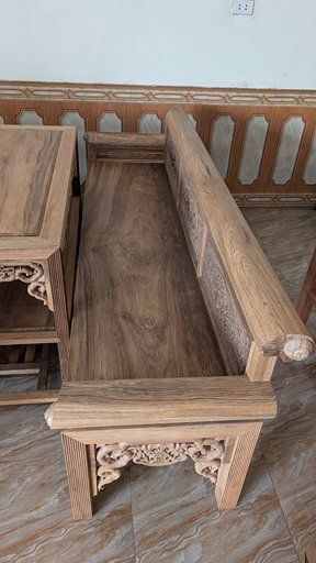 Trường Kỷ Gỗ Gụ Lào 2m02: Đẳng Cấp "Chất Nặng" – Kết Tinh Từ Phôi Gỗ 3 Năm - Đồ Gỗ Trọng Hiếu