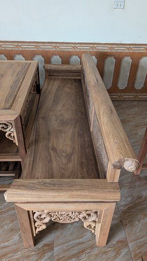 Trường Kỷ Gỗ Gụ Lào 2m02: Đẳng Cấp "Chất Nặng" – Kết Tinh Từ Phôi Gỗ 3 Năm - Đồ Gỗ Trọng Hiếu