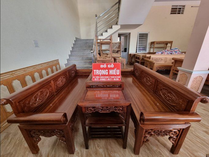 Bộ Trường Kỷ Gỗ Gụ Lào - Đồ Gỗ Trọng Hiếu