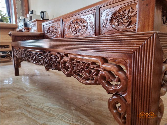 Bộ Trường Kỷ Gỗ Gụ Lào - Đồ Gỗ Trọng Hiếu