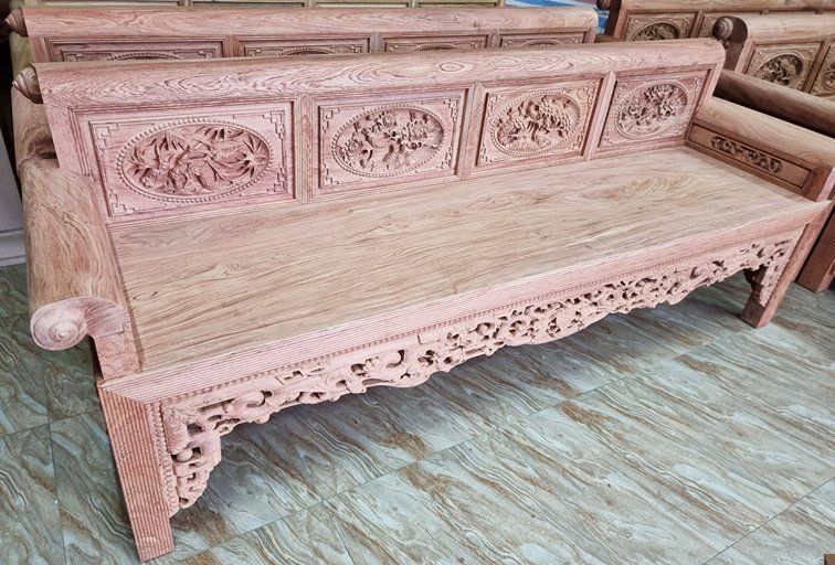 Bộ trường kỷ gỗ hương đá truyền thống - Đồ Gỗ Trọng Hiếu