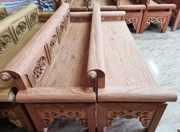 Bộ trường kỷ gỗ hương đá truyền thống - Đồ Gỗ Trọng Hiếu