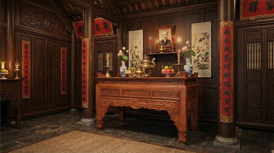 Sập thờ gỗ gụ lào - Đồ Gỗ Trọng Hiếu