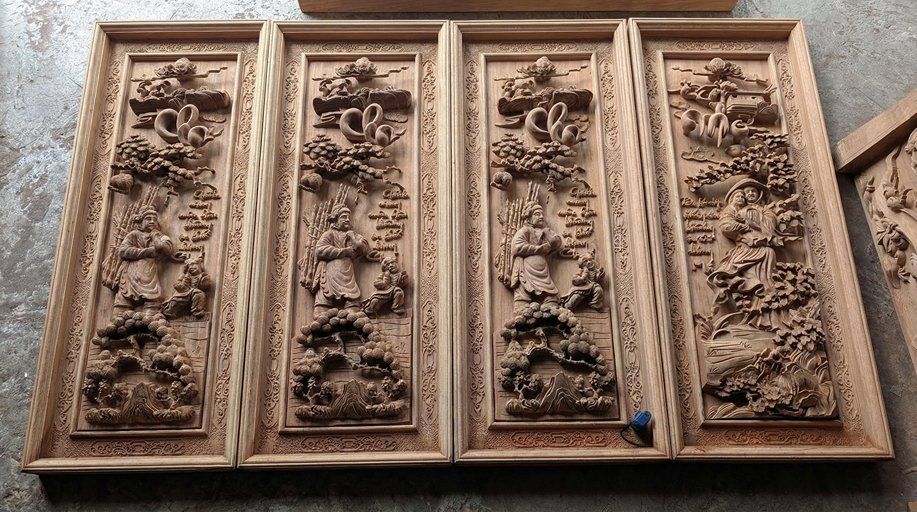 Đôi Tranh Gỗ “Công Cha Nghĩa Mẹ” – Hàng Đục Tay Thần Thái - Đồ Gỗ Trọng Hiếu