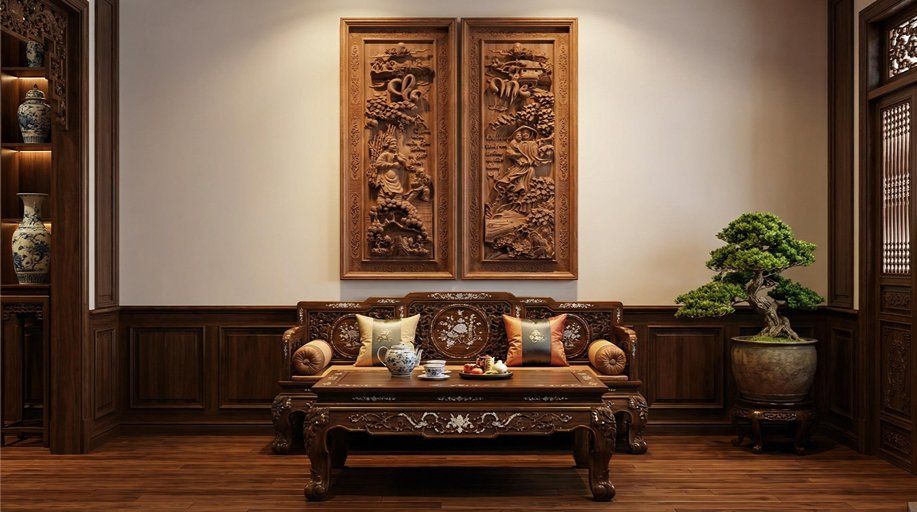 Đôi Tranh Gỗ “Công Cha Nghĩa Mẹ” – Hàng Đục Tay Thần Thái - Đồ Gỗ Trọng Hiếu