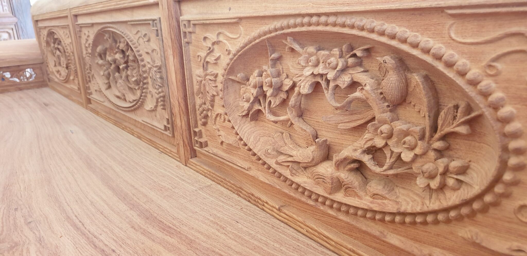 Trường Kỷ Gỗ Hương Đá Vân Thửa - Đồ Gỗ Trọng Hiếu