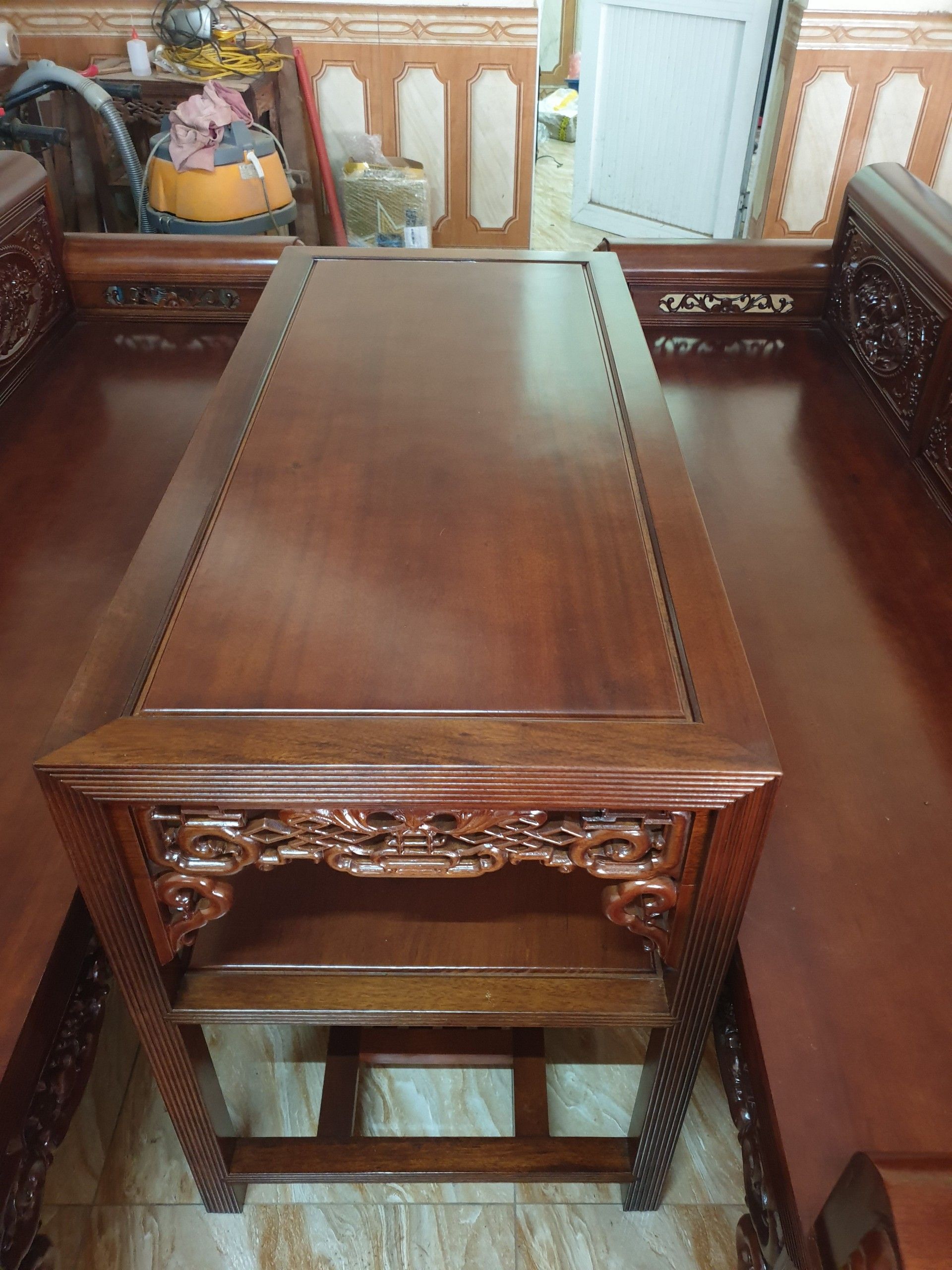 Trường Kỷ Gỗ Gụ Lào 1m97 - Đồ Gỗ Trọng Hiếu