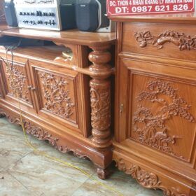 Tủ Kệ Lệch - Gỗ Gõ Đỏ - Đồ Gỗ Trọng Hiếu