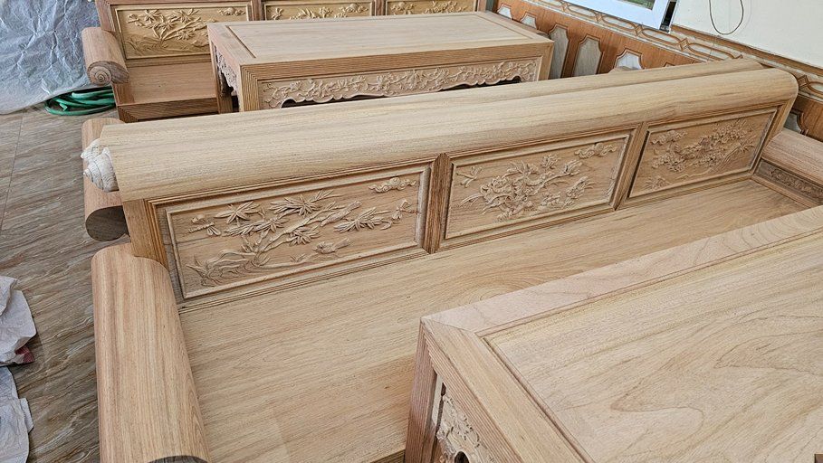 Trường Kỷ Gỗ Gụ Lào 2m19 - Đồ Gỗ Trọng Hiếu